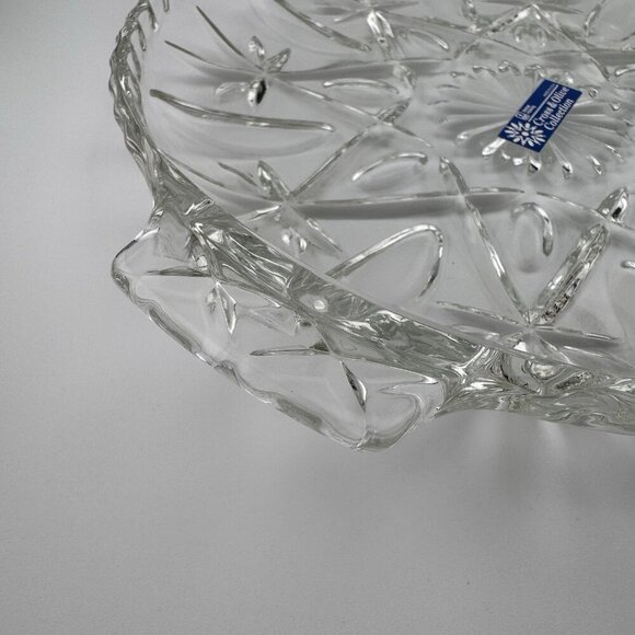 Vintage Anchor Hocking Cross & Olive Glass Platter w/ Handles | Wedding Decor - Picture 3 of 5